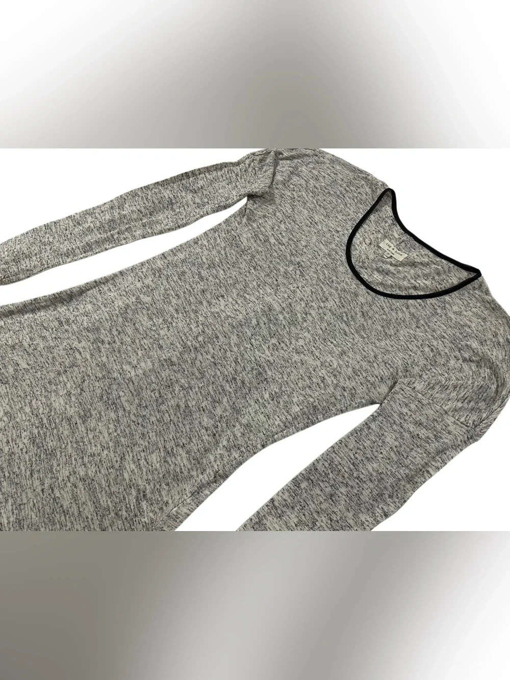 Rag & Bone New York Marled Knit Scoop Neck Long Sleeve Black Trim Top Size S - Picture 4 of 10